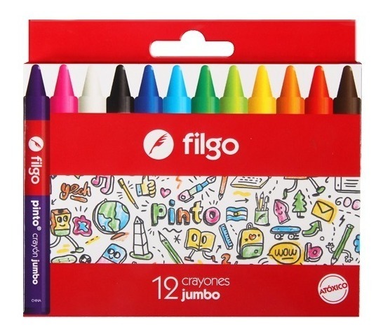 Crayones Filgo Pinto Jumbo X 12 Cortos