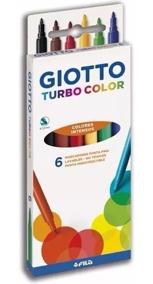 Marcador Giotto Turbo Escolar X 6 Colores