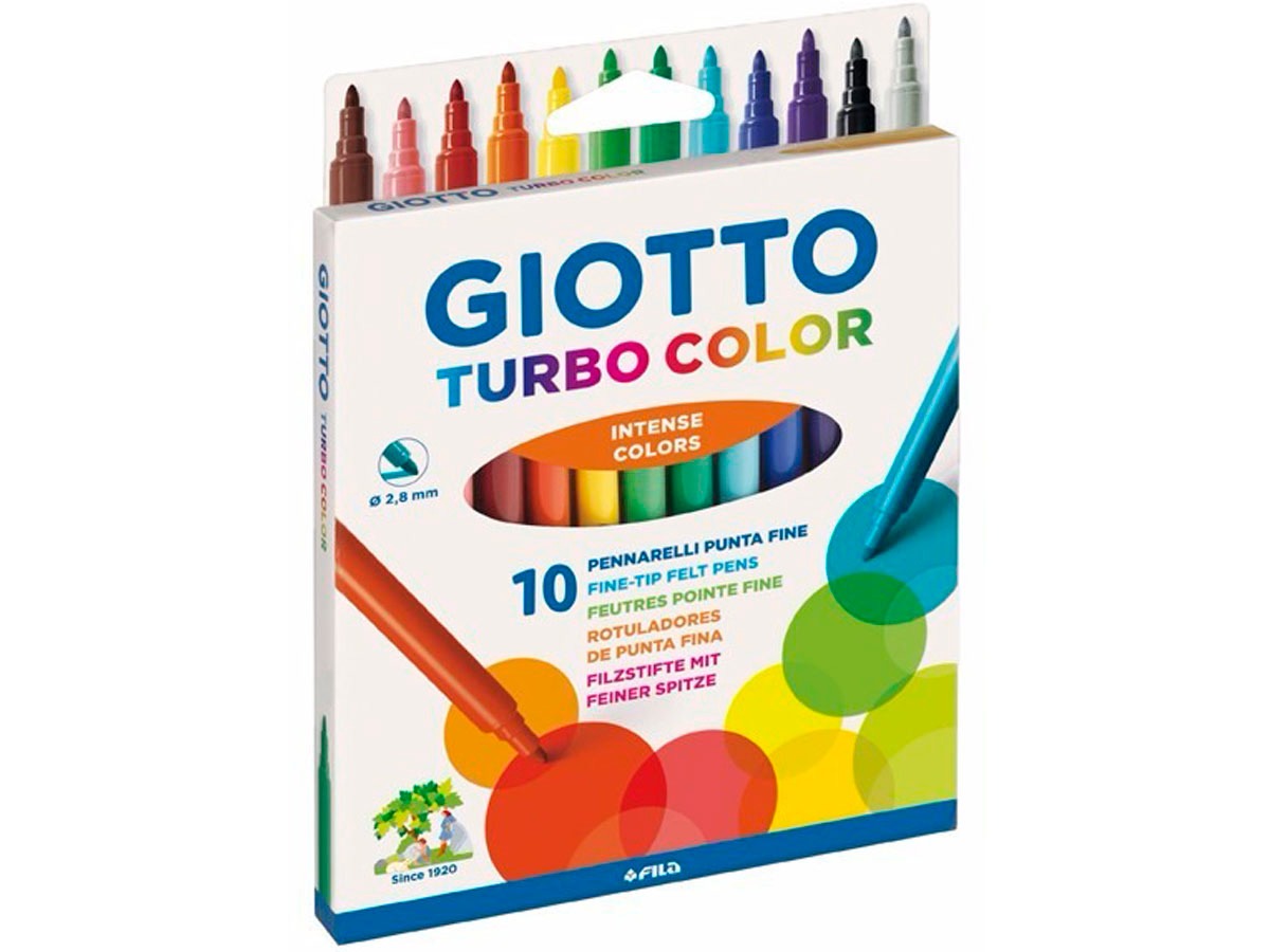 Marcador Giotto Turbo Escolar X 10 Colores