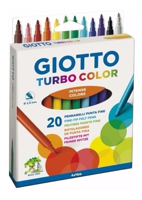 Marcador Giotto Turbo Maxi Escolar X 20 Colores