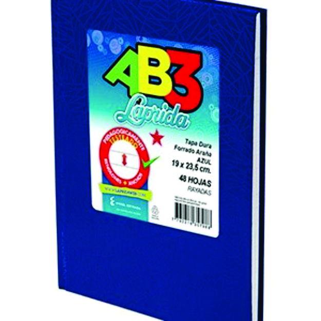 Cuaderno 19 X 23,5 Laprida Ab3 Araña Azul 50 Hojas Rayado Cosido Tapa Dura