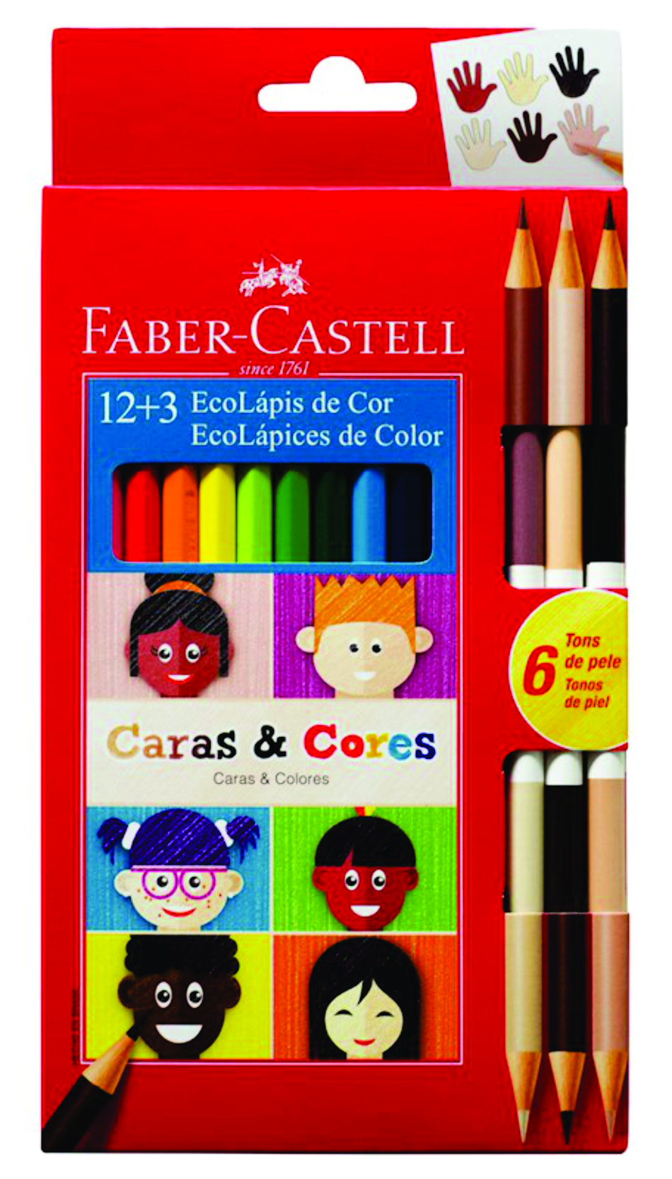 Pinturitas Faber-castell Caras Y Colores X 12+3 Largas