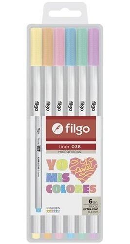 Microfibra Filgo 038 0.4mm *   6 U. Pastel