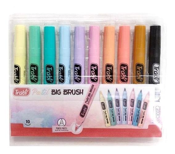 Marcador Trabi Big Brush Pastel Estuche * 10 U.