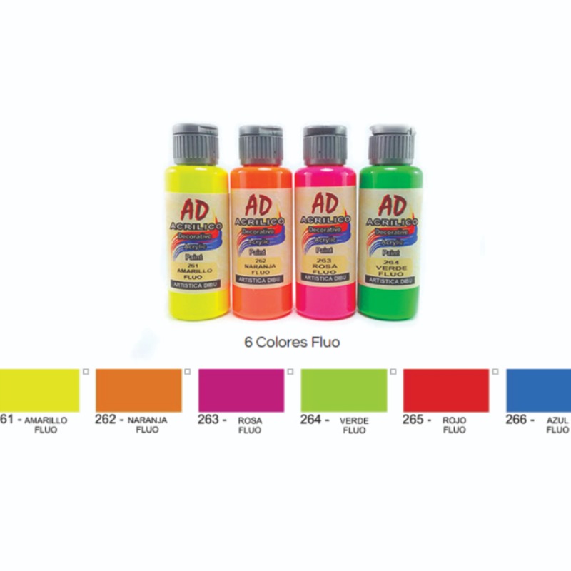 Acrílico Decorativo Artistica Dibu Ad 60 Ml 261- Amarillo Fluo