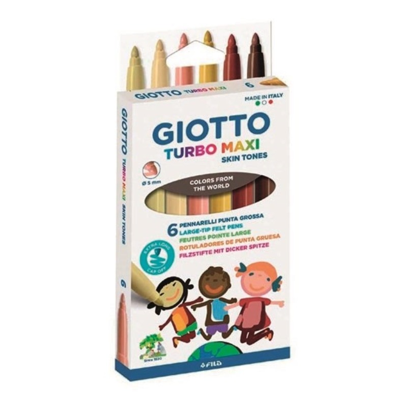 Marcador Giotto Turbo Maxi Escolar Skin Tones X6